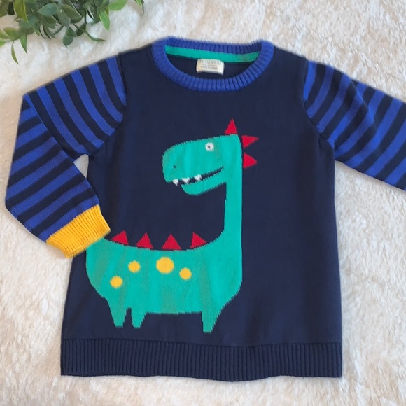 Primark Other - NWOT Primark Dinosaur Sweater 18-24M Navy Green Red